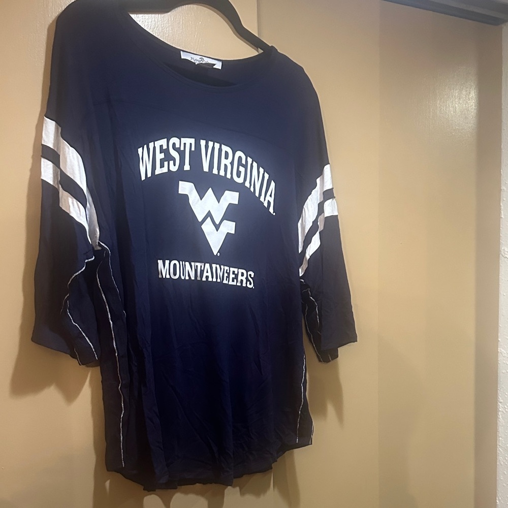 West Virginia Mountaineers Women's Jersey Top - Navy